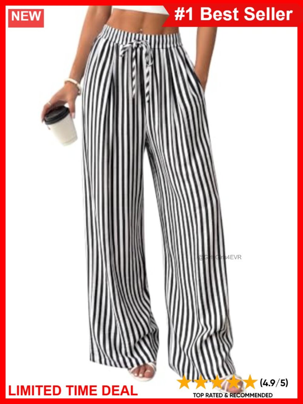 Wide Leg Palazzo Pants Linen-Textured Flowy Summer Beach Pockets